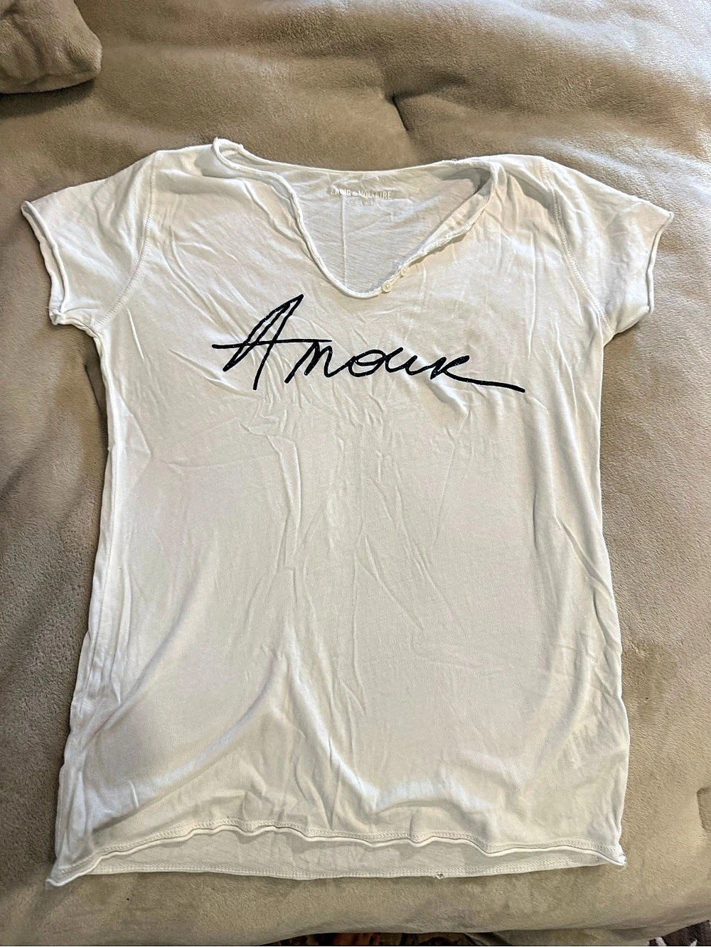Zadig & Voltaire Tunisie en Amour Graphic Tee in White Size Small